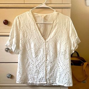 Adiva White Eyelet Blouse